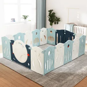 16 Panels Foldable Baby Playpen Safety Toddler Fence Keezi