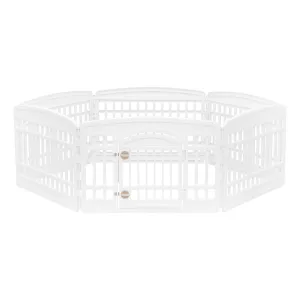 24-inch 6 Panel Exercise Pet Playpen with Door, White