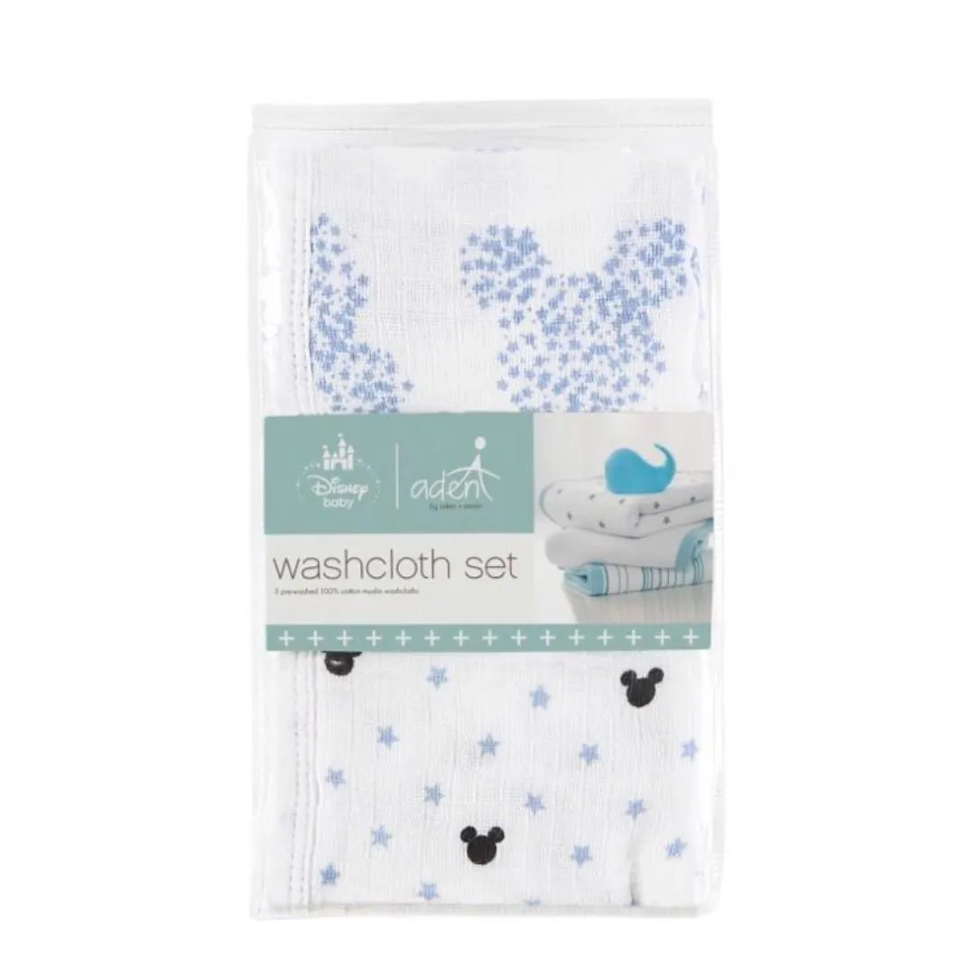 Aden and Anais - Aden by Anais - Wash Cloth Set - Graphic Mickey