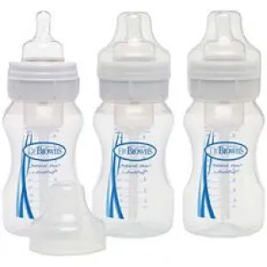 Baby Bottles 3-Pack Natural Flow Wide Neck 8 oz.