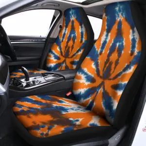 Blue And Orange Spider Tie Dye Print Universal Fit Car Seat Covers