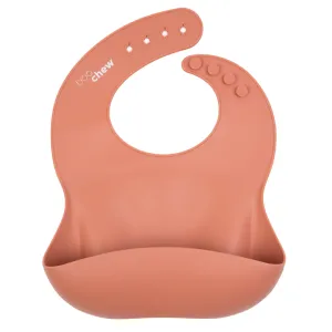 Boo Chew Silicone Bib - Rust