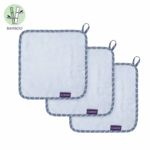 Clevamama Bamboo Baby Washcloth (Blue) (3pcs)