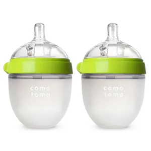 Comotomo Baby Bottle, Double Pack - 5 oz - Green