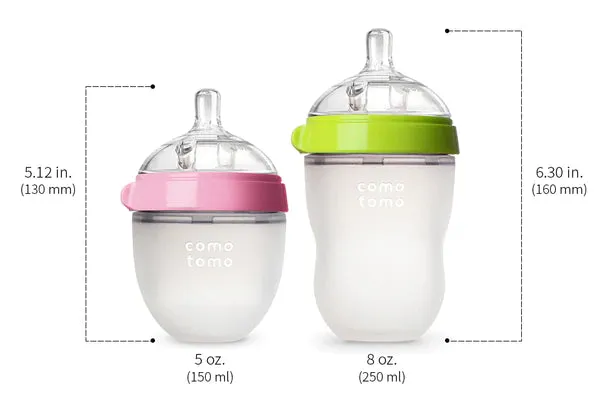 Comotomo Natural Feel Anti-Bacterial Heat Resistance Silicon Baby Bottle 150ml (Green)