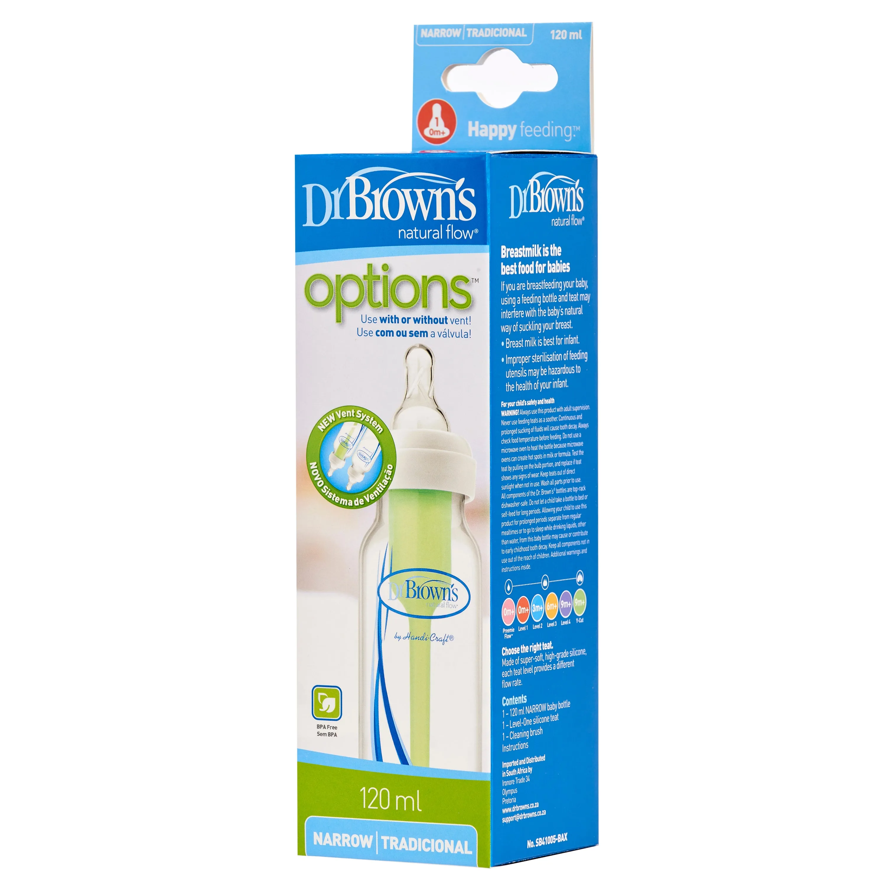 Dr. Brown’s Natural Flow® Options ™ Anti-Colic Baby Bottle - 120 ml