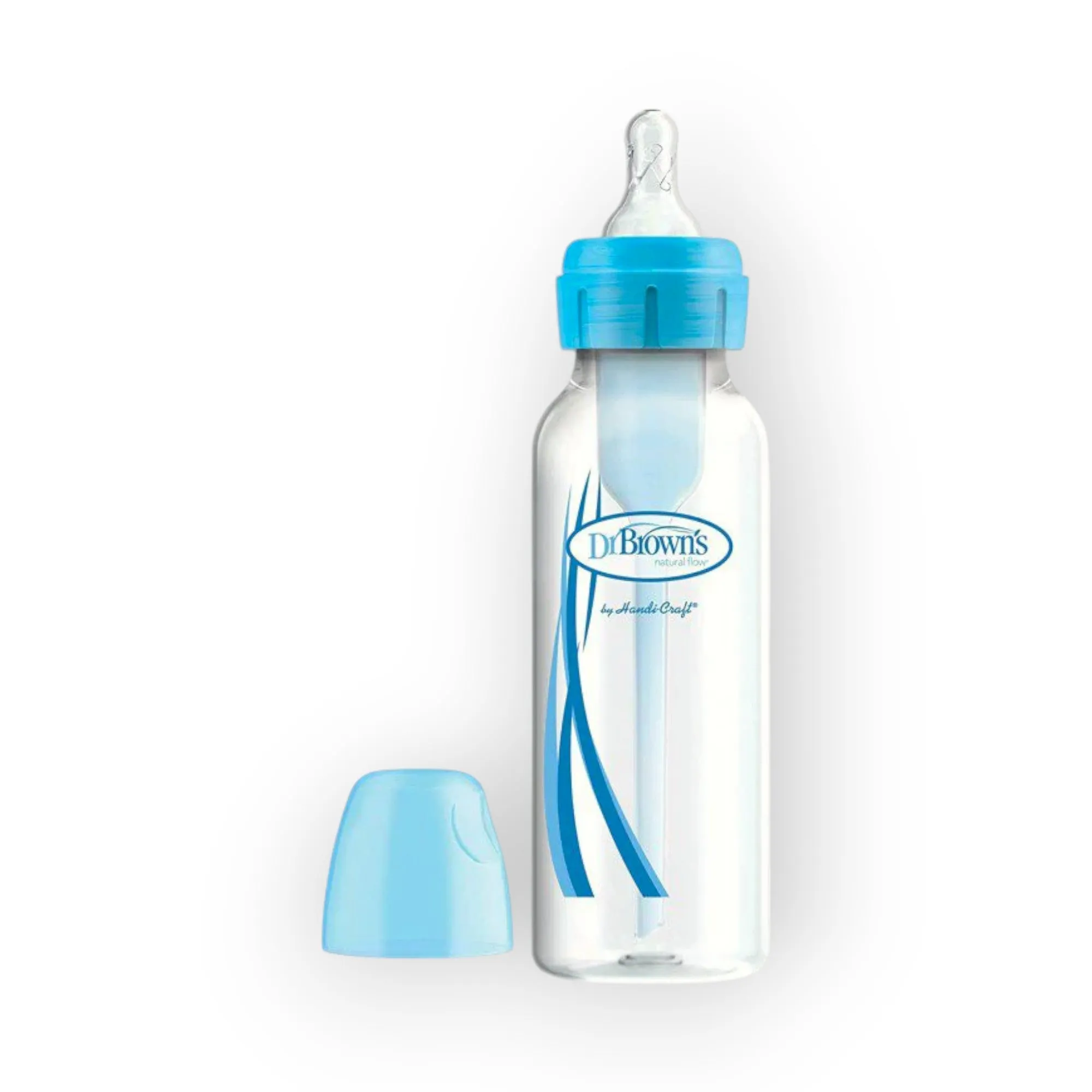 Dr. Brown's Natural Flow Options  Anti-Colic Baby Bottle, Narrow, 250ml - Blue