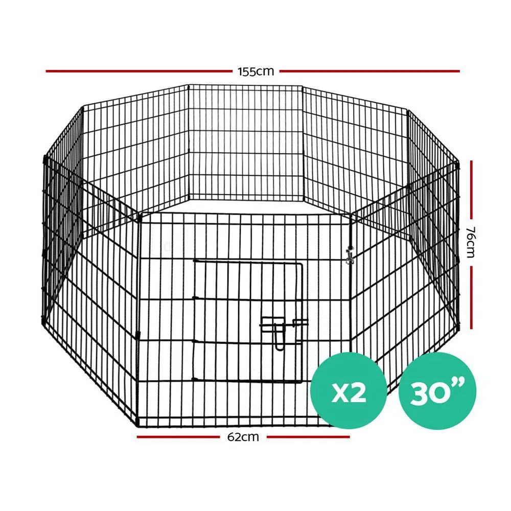 Durable 30" Steel 8-Panel Pet Playpen Enclosure - i.Pet