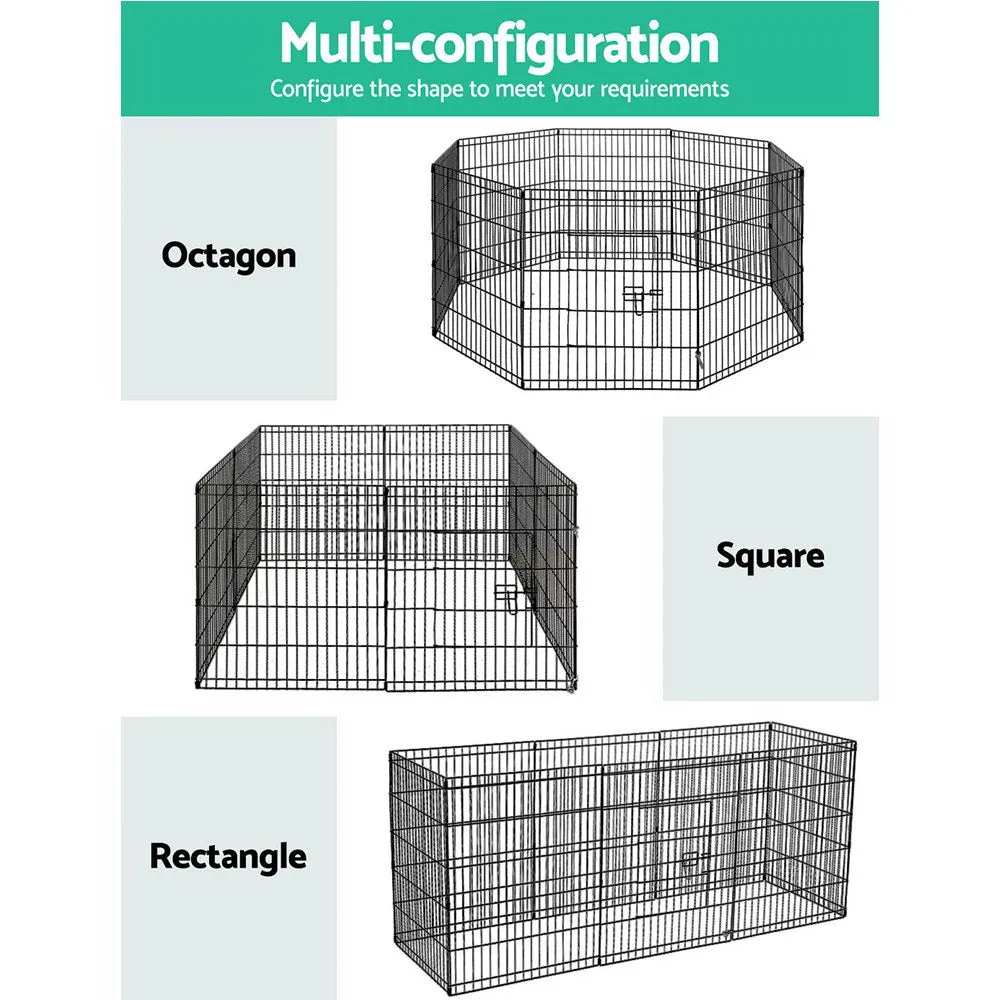 Durable 30" Steel 8-Panel Pet Playpen Enclosure - i.Pet