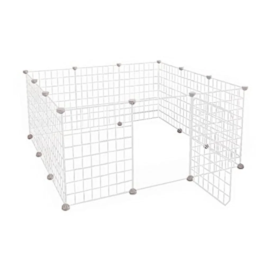 Foldable, Extendable Small Pet Playpen - White, 10PC Set