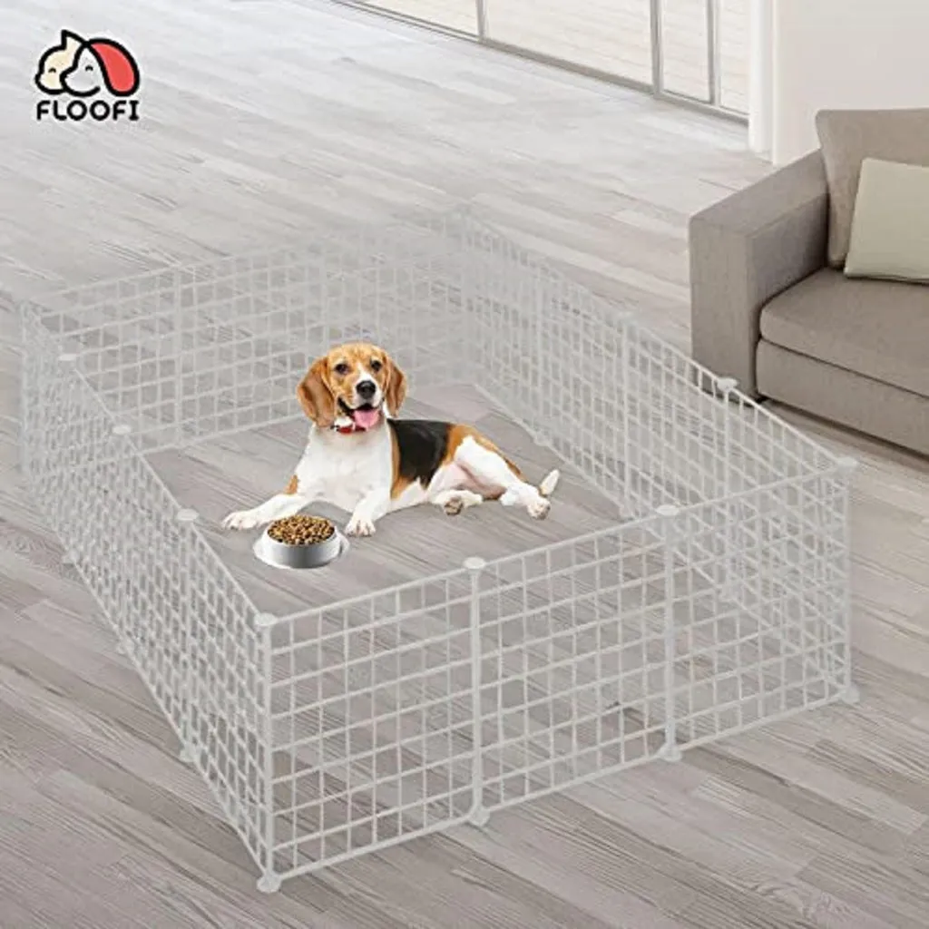 Foldable, Extendable Small Pet Playpen - White, 10PC Set