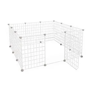 Foldable, Extendable Small Pet Playpen - White, 10PC Set