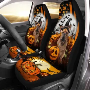 French Bulldog Halloween Pumpkin Scary Moon Car Seat Covers