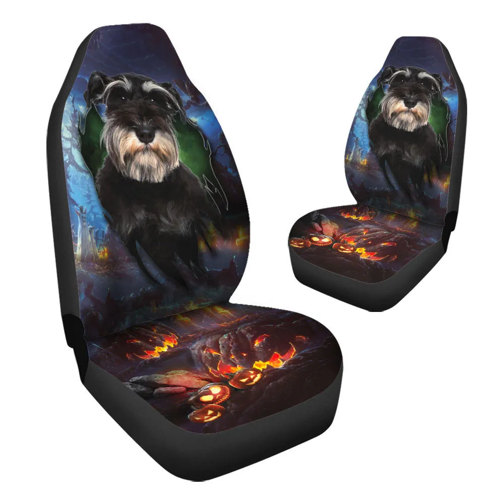 Miniature Schnauzer Dog Halloween Car Seat Covers