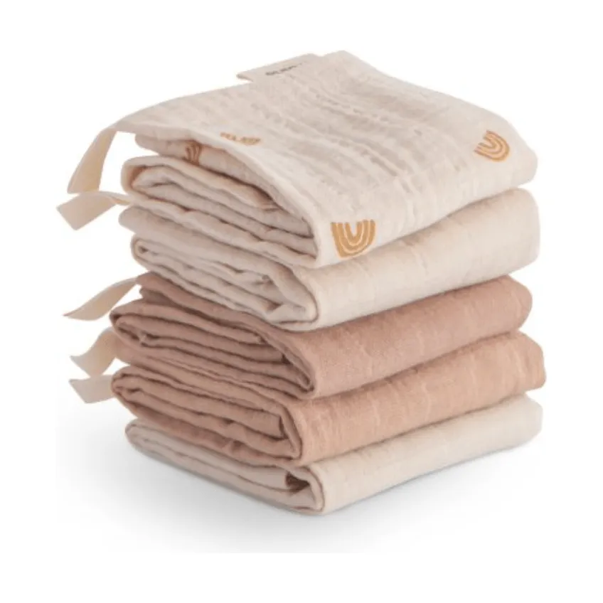 Mushie Muslin Cotton Washcloth- 5 Pack