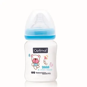 Optimal - PP Wide Neck Feeding Bottle 0-6m 180ml