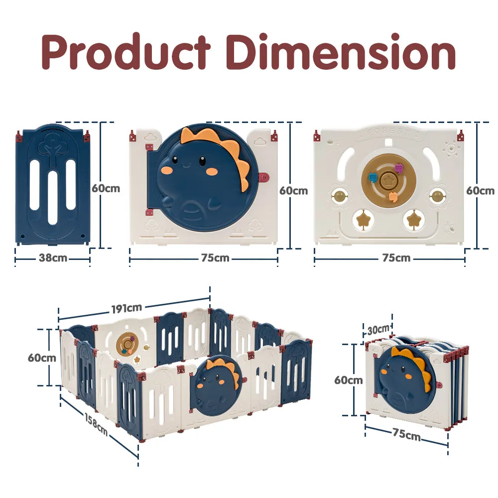Playpals Kids Playpen Baby Large Safety Gate Toddler Fence Child Play 16 Panels