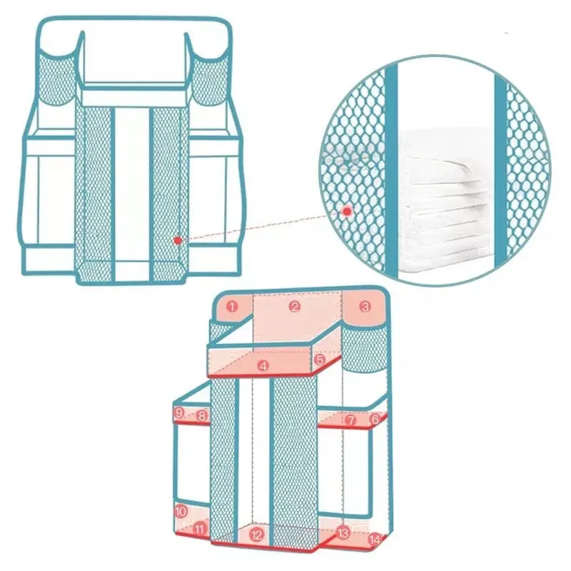 Portable Baby Bed Hanging Storage Bag, Diaper Stacker and Crib Organizer, Infant Crib Bedding Set Organizer, Baby Crib Storage Bag, Diaper Hanging Multifunctional Care Sorting Case