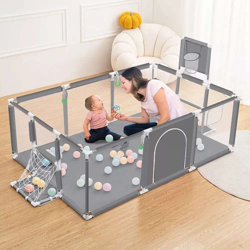 Rectangle Safety Playpen Basketball and Football Arena for Kids