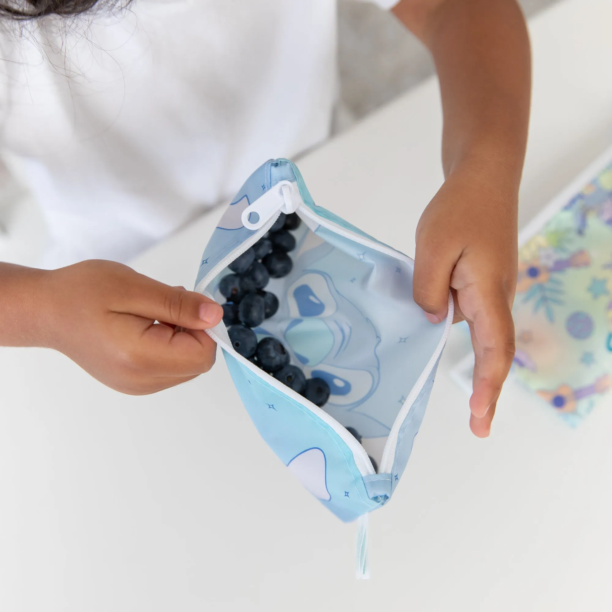 Reusable Snack Bag, Small 2 Pack: Stitch Star-ring Up Trouble