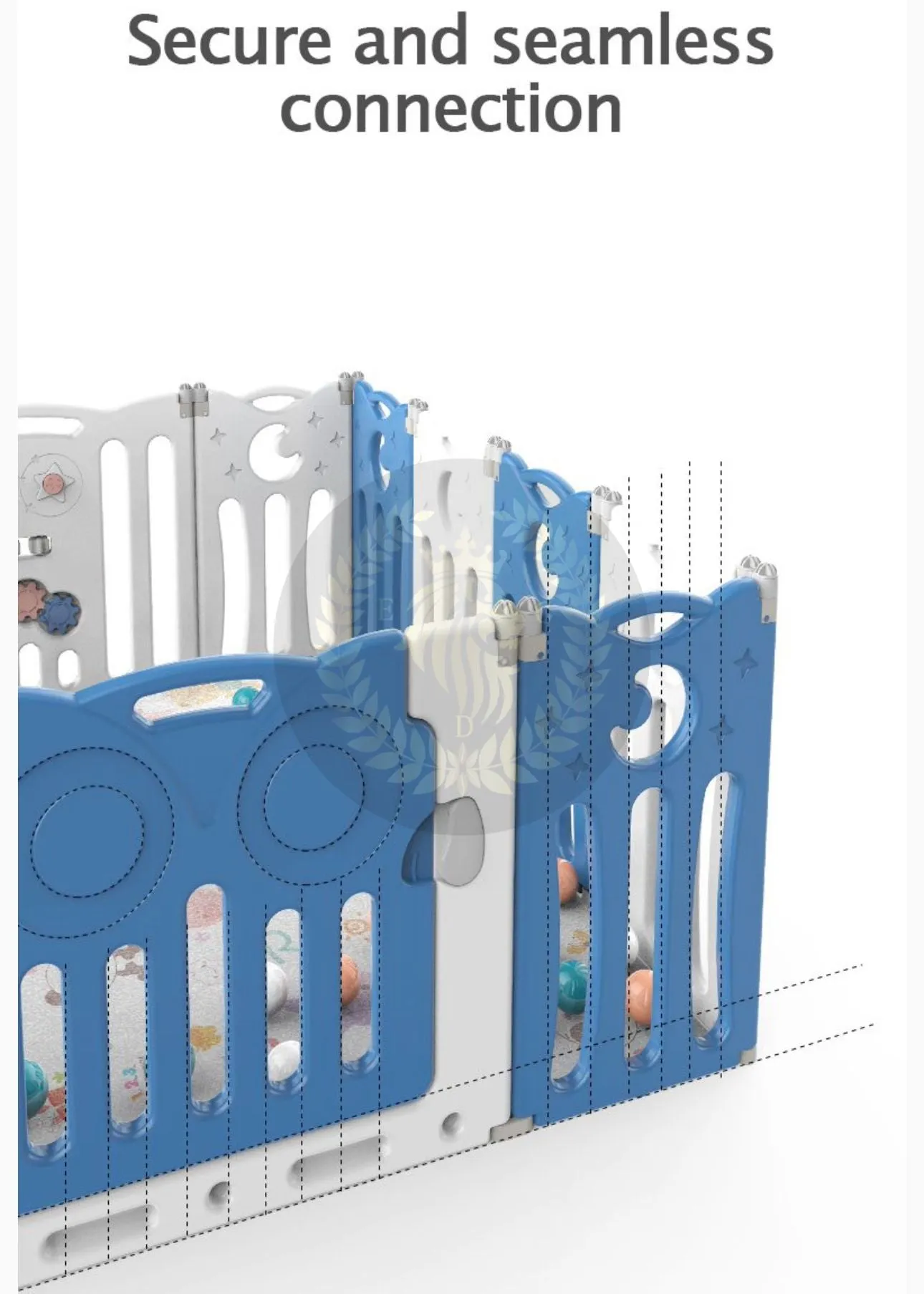 Super Cool 16 Panel Indoor/Outdoor Foldable Play Yard Upgraded Fence | Safety Play Area with Activity for Toddlers and Infants | 3 Colours